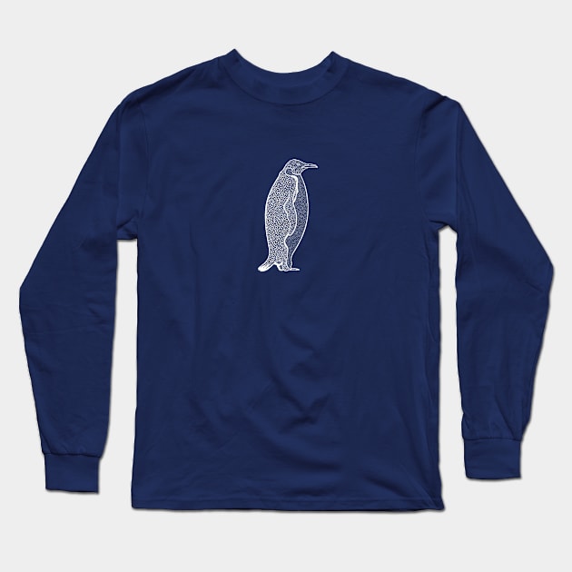 Emperor Penguin - detailed animal lovers drawing Long Sleeve T-Shirt by Green Paladin